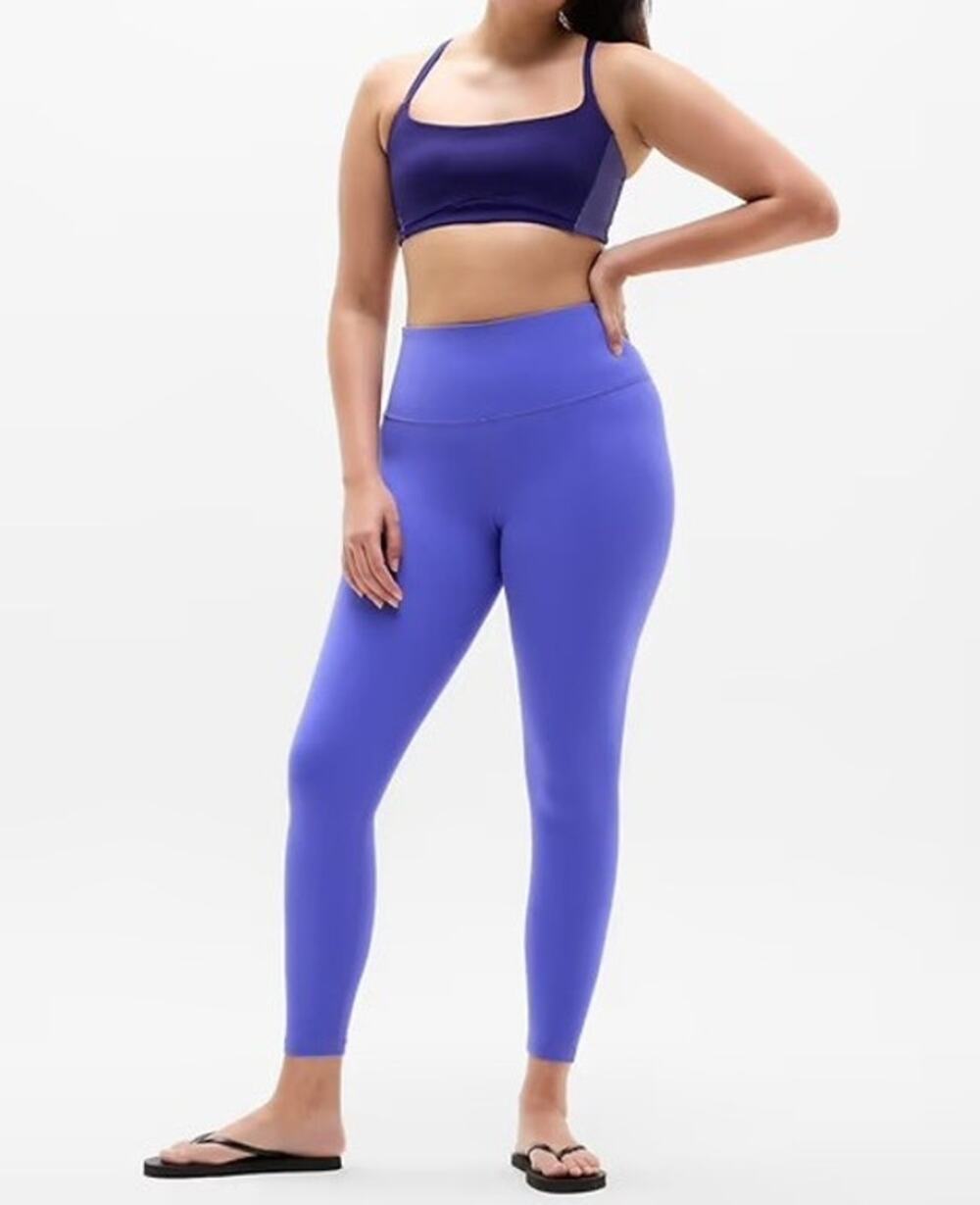 Athleta Elation Ultra High Rise Leggings Size M Indigo Purple Yoga Pilates Gym